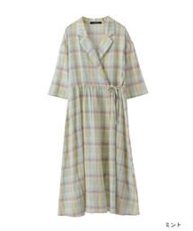 w closet | チェックカシュクールガウンワンピース(その他)