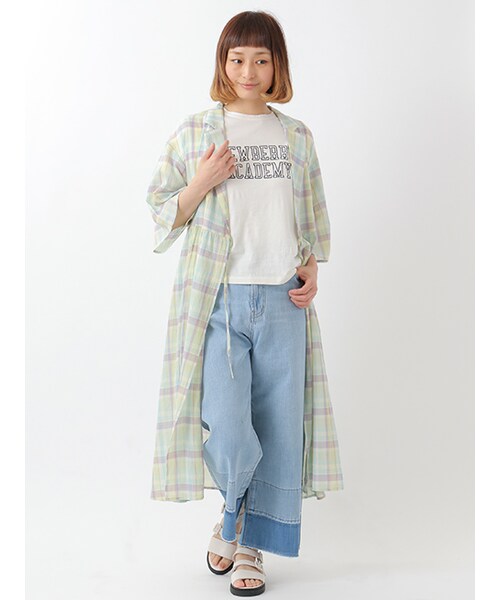 w closet(ダブルクローゼット)の「チェックカシュクールガウンワンピース(その他・レディース・ミント/ピンク・FREE)」の11枚目の写真