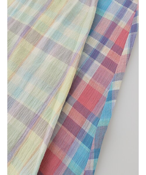 w closet(ダブルクローゼット)の「チェックカシュクールガウンワンピース(その他・レディース・ミント/ピンク・FREE)」の10枚目の写真