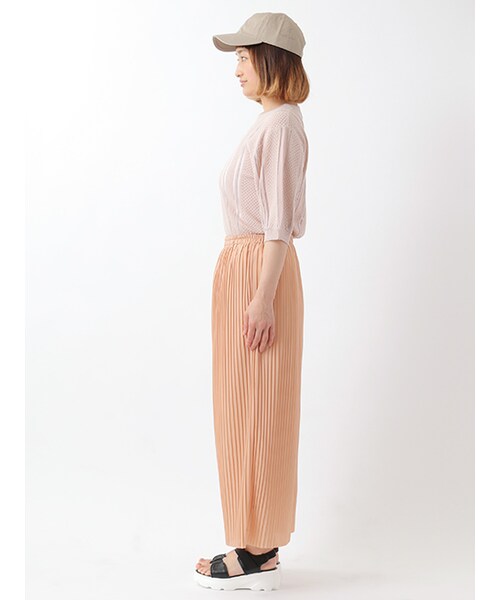 w closet（ダブルクローゼット）の「プリーツパンツ（パンツ・レディース・サックス/ピンク/Dベージュ・FREE）」の5枚目の写真