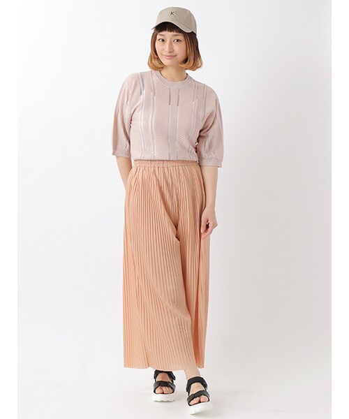 w closet（ダブルクローゼット）の「プリーツパンツ（パンツ・レディース・サックス/ピンク/Dベージュ・FREE）」の10枚目の写真