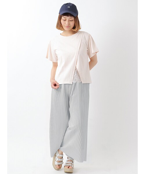 w closet（ダブルクローゼット）の「プリーツパンツ（パンツ・レディース・サックス/ピンク/Dベージュ・FREE）」の11枚目の写真