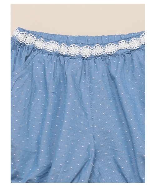 HAKKA KIDS(ハッカキッズ)の「ドットドビーかぼちゃパンツ(パンツ・レディース・ネイビー/ライトブルー・100/110/120/130)」の5枚目の写真