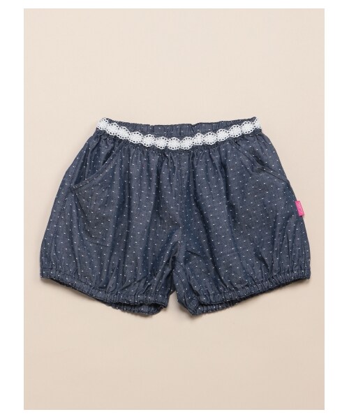 HAKKA KIDS(ハッカキッズ)の「ドットドビーかぼちゃパンツ(パンツ・レディース・ネイビー/ライトブルー・100/110/120/130)」の2枚目の写真