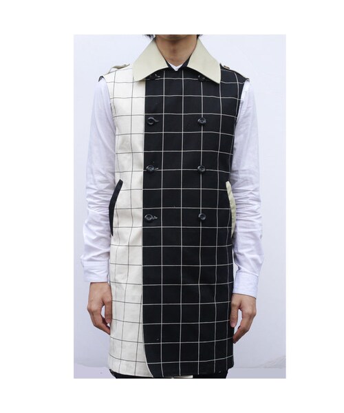 NIRAME.CO(ニラメッコ)の「おふスリープ ピーコート。 白×黒(その他アウター・メンズ・その他)」の1枚目の写真