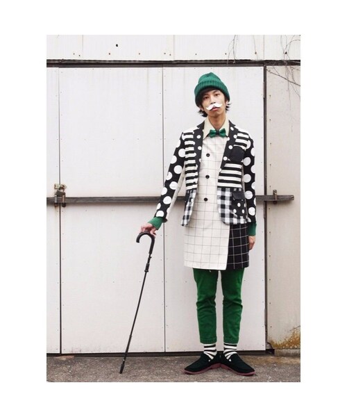 NIRAME.CO(ニラメッコ)の「おふスリープ ピーコート。 白×黒(その他アウター・メンズ・その他)」の3枚目の写真