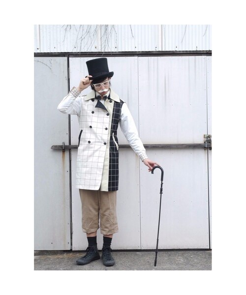 NIRAME.CO(ニラメッコ)の「おふスリープ ピーコート。 白×黒(その他アウター・メンズ・その他)」の2枚目の写真