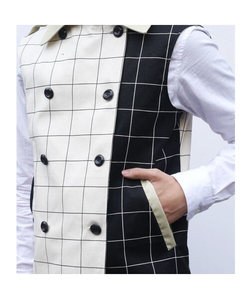 NIRAME.CO(ニラメッコ)の「おふスリープ ピーコート。 白×黒(その他アウター・メンズ・その他)」の10枚目の写真