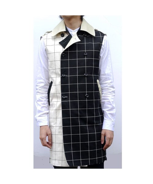 NIRAME.CO(ニラメッコ)の「おふスリープ ピーコート。 白×黒(その他アウター・メンズ・その他)」の7枚目の写真