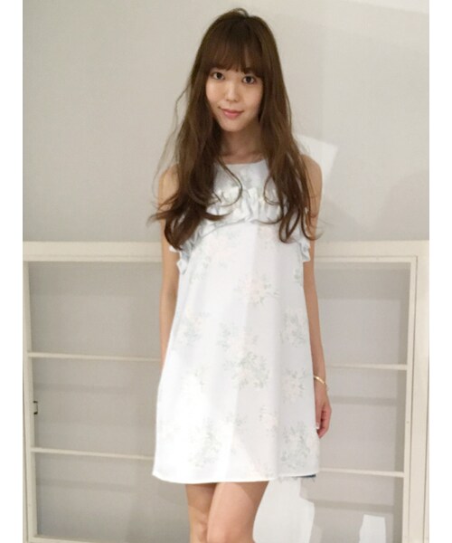 dazzlin（ダズリン）の「【se】シックブーケフリルAラインワンピース（ワンピース/ドレス・レディース・ピンク/ブルー）」の3枚目の写真