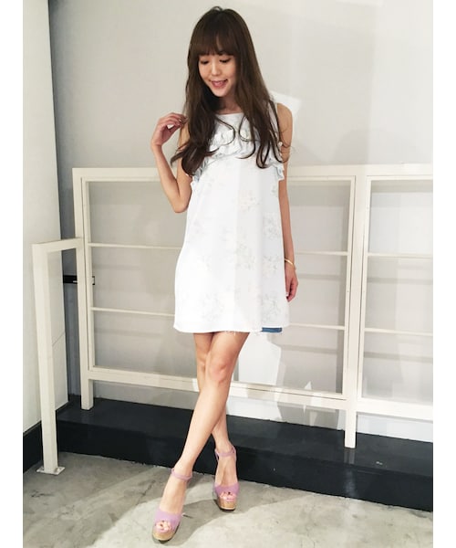 dazzlin（ダズリン）の「【se】シックブーケフリルAラインワンピース（ワンピース/ドレス・レディース・ピンク/ブルー）」の4枚目の写真