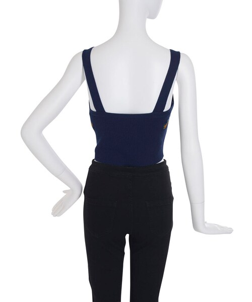 EVRIS（エヴリス）の「Embroidery Knitビスチェ（トップス・レディース・ブラック/ネイビー/カーキ）」の8枚目の写真