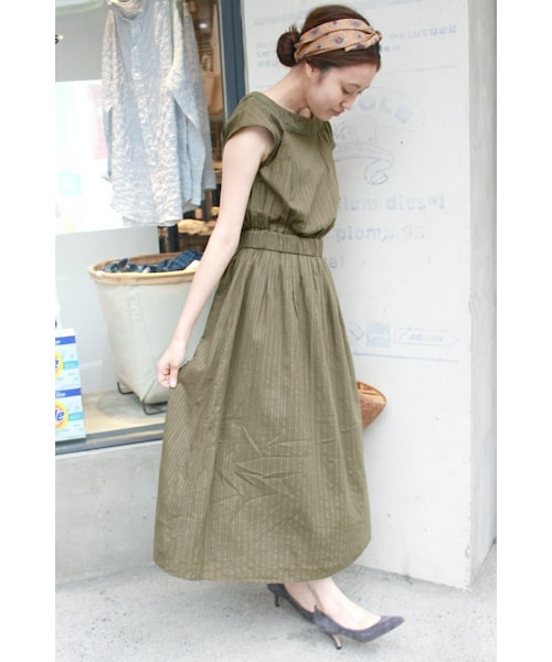 SLOBE IENA(スローブイエナ)の「フレンチスリーブマキシワンピース◆(ワンピース/ドレス・カーキ/ネイビー・フリー)」の17枚目の写真