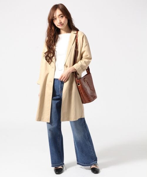 JEANASIS(ジーナシス)の「リネンテンセルロングジャケット(ジャケット/アウター・ホワイト()/ベージュ()/ダークネイビー()・FREE)」の13枚目の写真