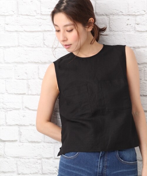 LEPSIM（レプシィム）の「レーヨン／リネンセットアップパンツ（ワンピース/ドレス・ブラック/ベージュ・M/L）」の4枚目の写真