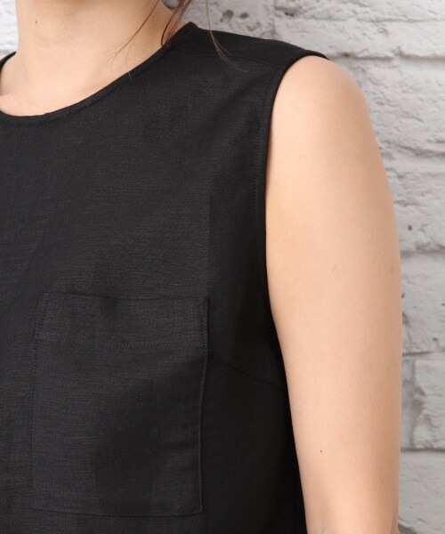 LEPSIM（レプシィム）の「レーヨン／リネンセットアップパンツ（ワンピース/ドレス・ブラック/ベージュ・M/L）」の12枚目の写真