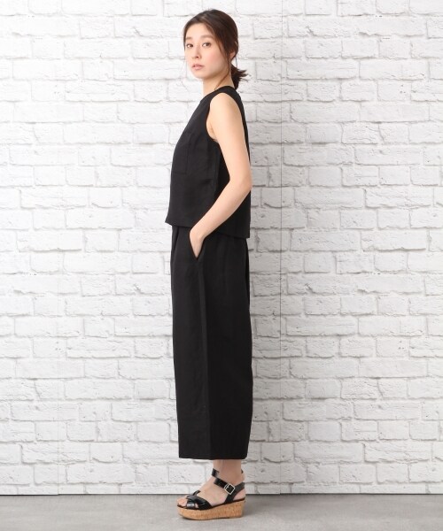 LEPSIM（レプシィム）の「レーヨン／リネンセットアップパンツ（ワンピース/ドレス・ブラック/ベージュ・M/L）」の9枚目の写真