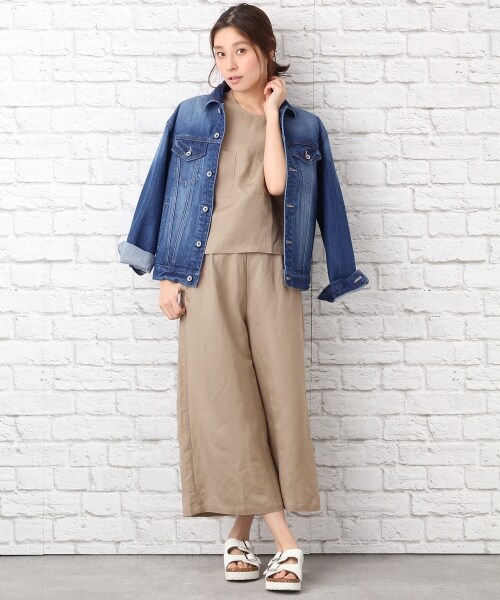 LEPSIM（レプシィム）の「レーヨン／リネンセットアップパンツ（ワンピース/ドレス・ブラック/ベージュ・M/L）」の8枚目の写真