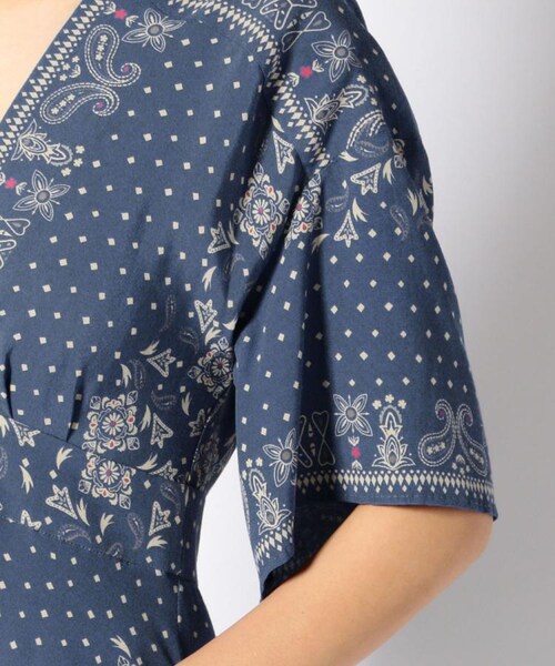 NINE(ナイン)の「パネルプリントワンピース(ワンピース/ドレス・レディース・ブルー系/レッド系)」の7枚目の写真