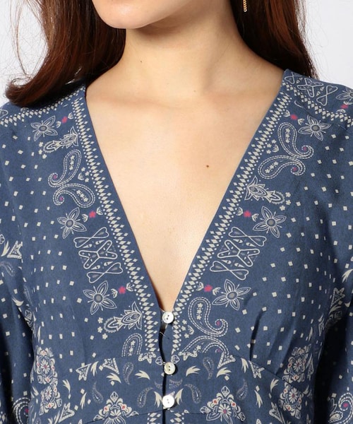 NINE(ナイン)の「パネルプリントワンピース(ワンピース/ドレス・レディース・ブルー系/レッド系)」の6枚目の写真