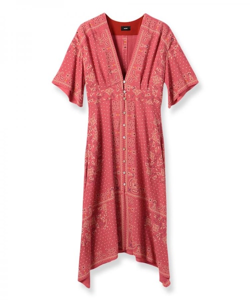 NINE(ナイン)の「パネルプリントワンピース(ワンピース/ドレス・レディース・ブルー系/レッド系)」の2枚目の写真