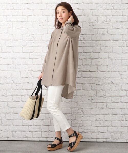 LEPSIM(レプシィム)の「シャツチュニックワンピース(ワンピース/ドレス・ナチュラル/カーキ/ネイビー・M/L)」の5枚目の写真