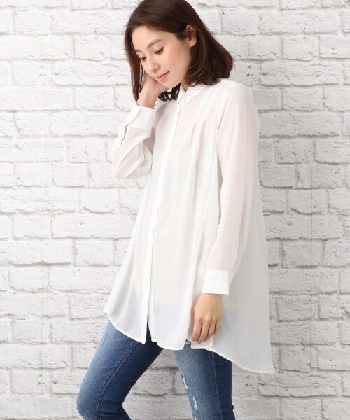 LEPSIM(レプシィム)の「シャツチュニックワンピース(ワンピース/ドレス・ナチュラル/カーキ/ネイビー・M/L)」の1枚目の写真