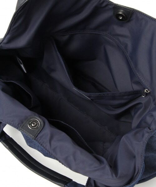 LEPSIM（レプシィム）の「スカーフツキソフトＢＡＧ（バッグ・オフ/ライトベージュ/デニム×ネイビー・ONE SIZE）」の7枚目の写真