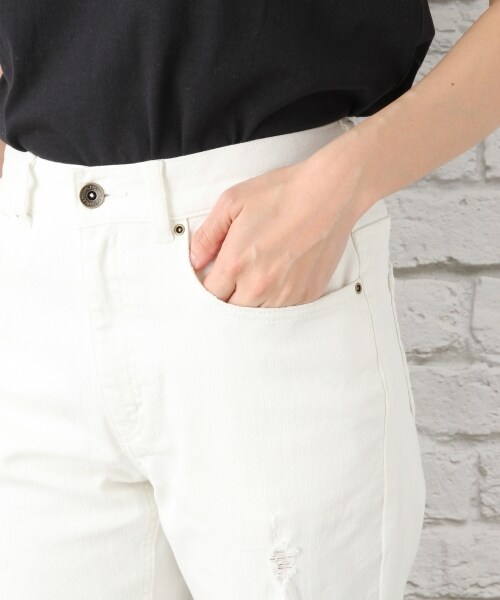 LEPSIM（レプシィム）の「ＤＥＮＩＭクロプドパンツ（パンツ・ブルー(ダメージ)/オフ(ダメージ)/ネイビー・M/L）」の13枚目の写真