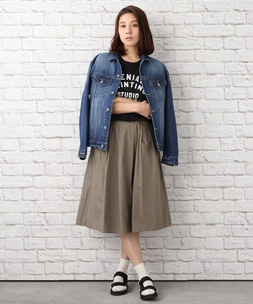 LEPSIM（レプシィム）の「コーティングタックスカート（スカート・ブラック/ベージュ・M/L）」の3枚目の写真