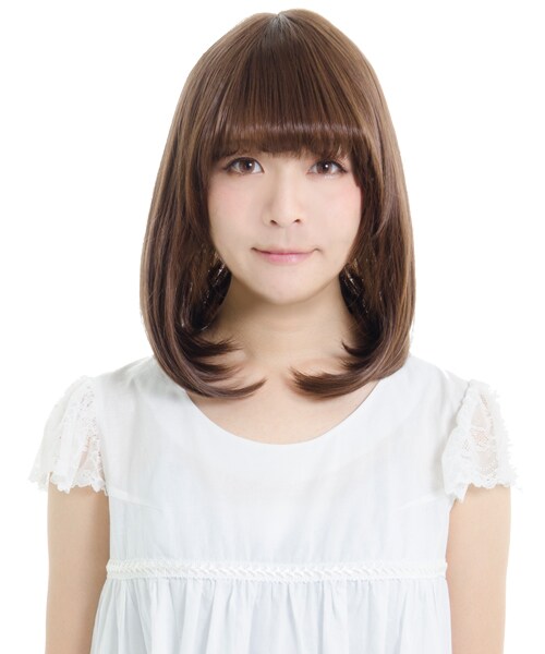 FondMi（フォンドミィ）の「マカロンミディ（ウィッグ・レディース・ダークモカ/ブラックコーヒー/マロンラテ/カフェオレ/キャラメルラテ・前髪：19cm 横髪：38cm 後髪：38cm：重量 約117g）」の3枚目の写真