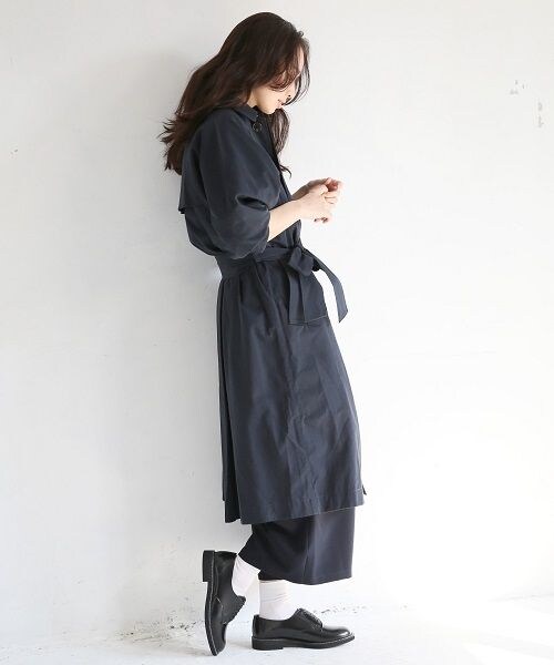 A part by（アパートバイ）の「TCドルマンステンカラーコート（ジャケット/アウター・ベージュ/ネイビー/ラベンダー・F）」の5枚目の写真