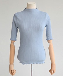 DHOLIC | ラッフルヘムスリムフィットリブTシャツ(Tシャツ/カットソー)