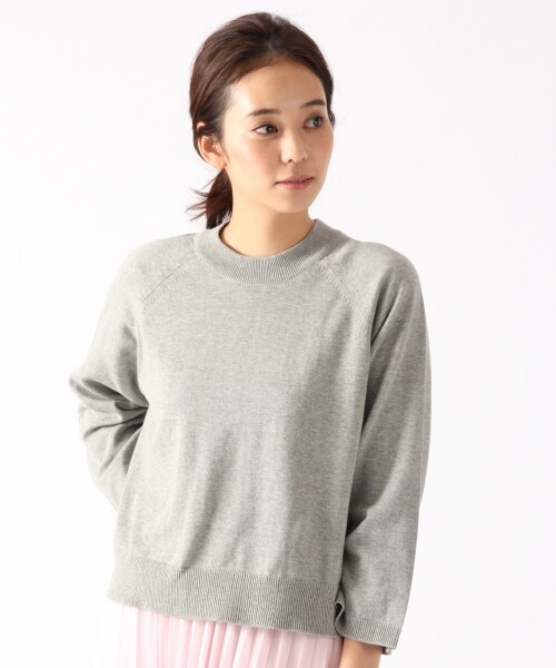 LOWRYS FARM（ローリーズファーム）の「１２Ｇカリフォルニアコットンソデヒロプルオーバー（トップス・オフ/ブラック/ボーダー/グレー/ベージュ・オフ05:M(身長165cm・45kg) ブラック09:M(身長166cm・47kg) ボーダー10:M(身長173cm・48kg) グレー15:M(身長166cm・47kg) ベージュ52:M(身長165cm・45kg)/M/L）」の3枚目の写真