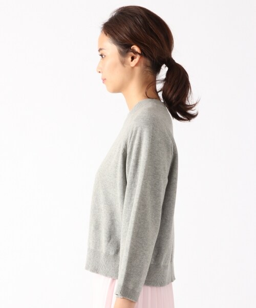 LOWRYS FARM（ローリーズファーム）の「１２Ｇカリフォルニアコットンソデヒロプルオーバー（トップス・オフ/ブラック/ボーダー/グレー/ベージュ・オフ05:M(身長165cm・45kg) ブラック09:M(身長166cm・47kg) ボーダー10:M(身長173cm・48kg) グレー15:M(身長166cm・47kg) ベージュ52:M(身長165cm・45kg)/M/L）」の6枚目の写真