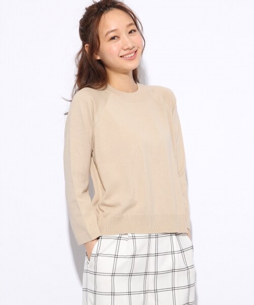 LOWRYS FARM（ローリーズファーム）の「１２Ｇカリフォルニアコットンソデヒロプルオーバー（トップス・オフ/ブラック/ボーダー/グレー/ベージュ・オフ05:M(身長165cm・45kg) ブラック09:M(身長166cm・47kg) ボーダー10:M(身長173cm・48kg) グレー15:M(身長166cm・47kg) ベージュ52:M(身長165cm・45kg)/M/L）」の4枚目の写真