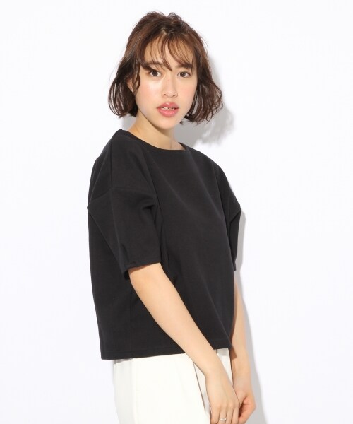 LOWRYS FARM（ローリーズファーム）の「カリフォルニアコットンクロップドプルオーバー（トップス・オフ/ブラック/ボーダー/グレー・M/L）」の2枚目の写真