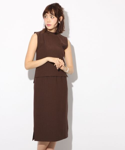 LOWRYS FARM（ローリーズファーム）の「★セットアイテム★ノースリーブトップス＆タイトスカート（ワンピース/ドレス・アイボリー/グレー/ブラウン・M/L）」の3枚目の写真