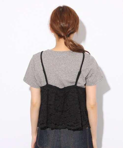 LOWRYS FARM（ローリーズファーム）の「レースキャミ（トップス・オフ/ブラック・M/L）」の5枚目の写真