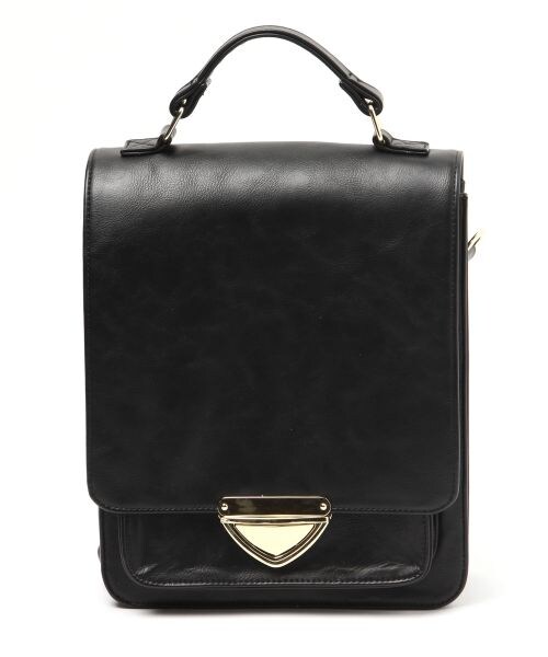 LOWRYS FARM（ローリーズファーム）の「★リュックにもなる!!★２ＷＡＹスクエアＢＡG（バッグ・ブラック/キャメル・ナシ）」の6枚目の写真