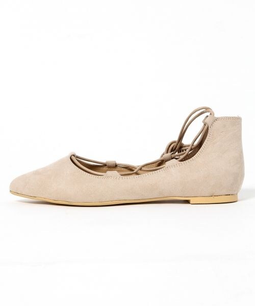 LOWRYS FARM（ローリーズファーム）の「レースアップバレエ２（シューズ・オフ/ブラック/ベージュ/ブラウン/デニム・M(23-23.5)/L(24-24.5)）」の6枚目の写真