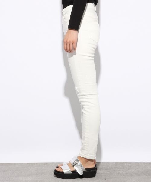 LOWRYS FARM（ローリーズファーム）の「ＣＯＮＥＳＴＲデニムスリム（パンツ・オフ/ブラック/USED85/ワンウォッシュ・S/M/L）」の6枚目の写真