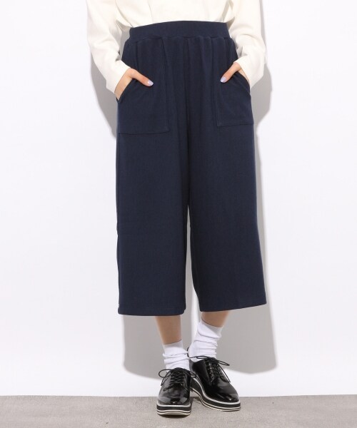 LOWRYS FARM（ローリーズファーム）の「★WEB限定価格★リップルワイドクロップド（パンツ・オフ/ブラック/ピンク/キャメル/ネイビー・F）」の5枚目の写真