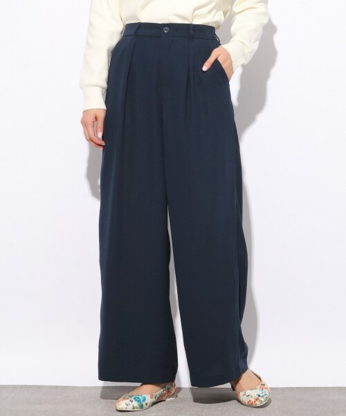 LOWRYS FARM(ローリーズファーム)の「JZストレートワイドパンツ(パンツ・ブラック/ベージュ/ブラウン/ネイビー/ハナガラ・F)」の4枚目の写真