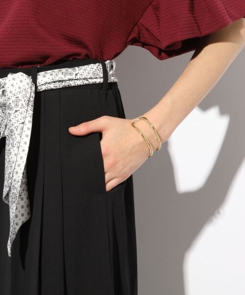 LOWRYS FARM（ローリーズファーム）の「★先行予約アイテム★スカーフツキスカーチョ（パンツ・ブラック/ベージュ/ブルー・F）」の7枚目の写真