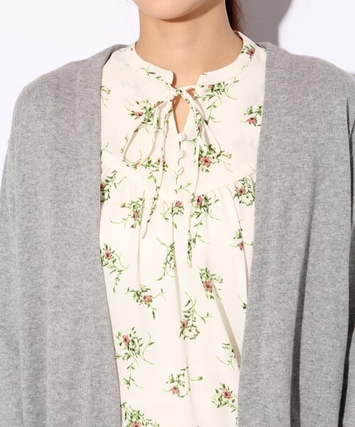 LOWRYS FARM（ローリーズファーム）の「USAロングカーディガン（トップス・オフ/ボーダー/グレー/レッド・M/L）」の8枚目の写真