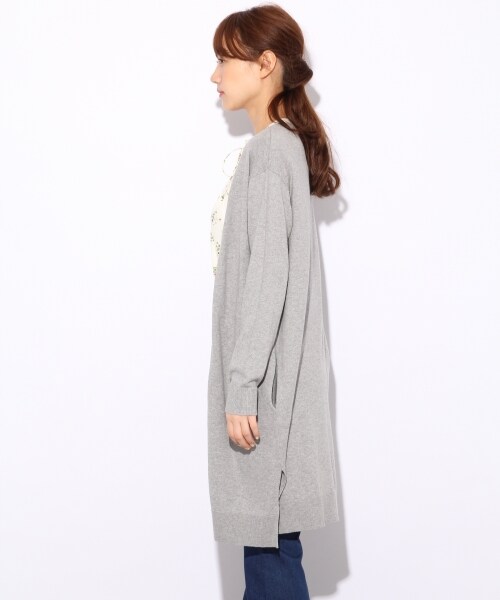 LOWRYS FARM（ローリーズファーム）の「USAロングカーディガン（トップス・オフ/ボーダー/グレー/レッド・M/L）」の6枚目の写真