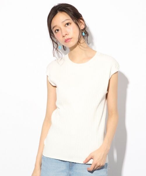 LOWRYS FARM(ローリーズファーム)の「リブプルオーバーノースリーブ(トップス・オフ/ブラック/グレー/ブラウン/グリーン/ネイビー・M/L)」の1枚目の写真