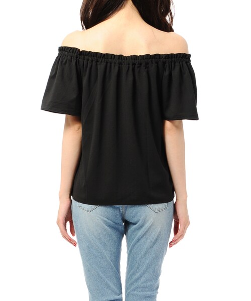 EGOIST（エゴイスト）の「フロントストリングオフショルトップ（トップス・レディース・BLACK/WHITE/BLUE/YELLOW・Size : F /）」の3枚目の写真