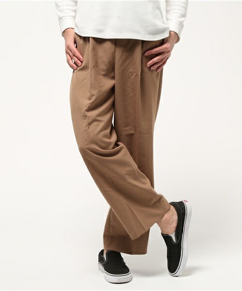 UNION STATION(ユニオンステーション)の「メンズノンノ【MEN`S NON-NO】5月号 P113、P115 9分丈ワイドスラックス(スラックス・メンズ・グレー/ベージュ/ネイビー・SMALL/MEDIUM/LARGE/LL)」の2枚目の写真